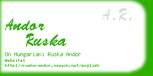 andor ruska business card